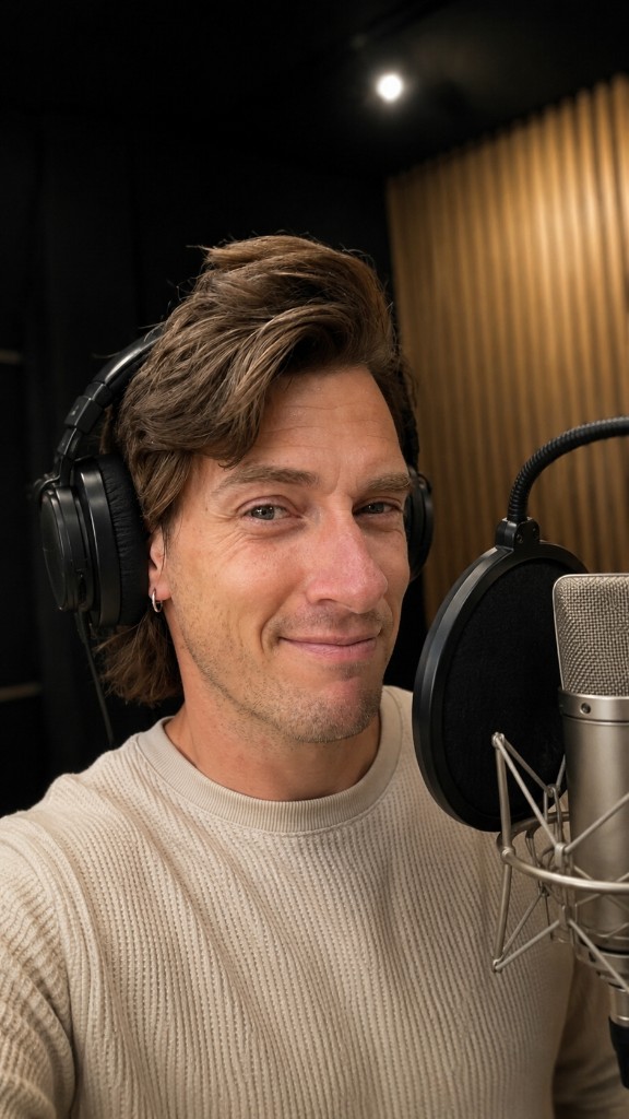 Martin Luik in de opnamestudio